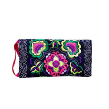Load image into Gallery viewer, Handmade Embroidered Wristlet Clutch Bag Vintage Purse Wallet